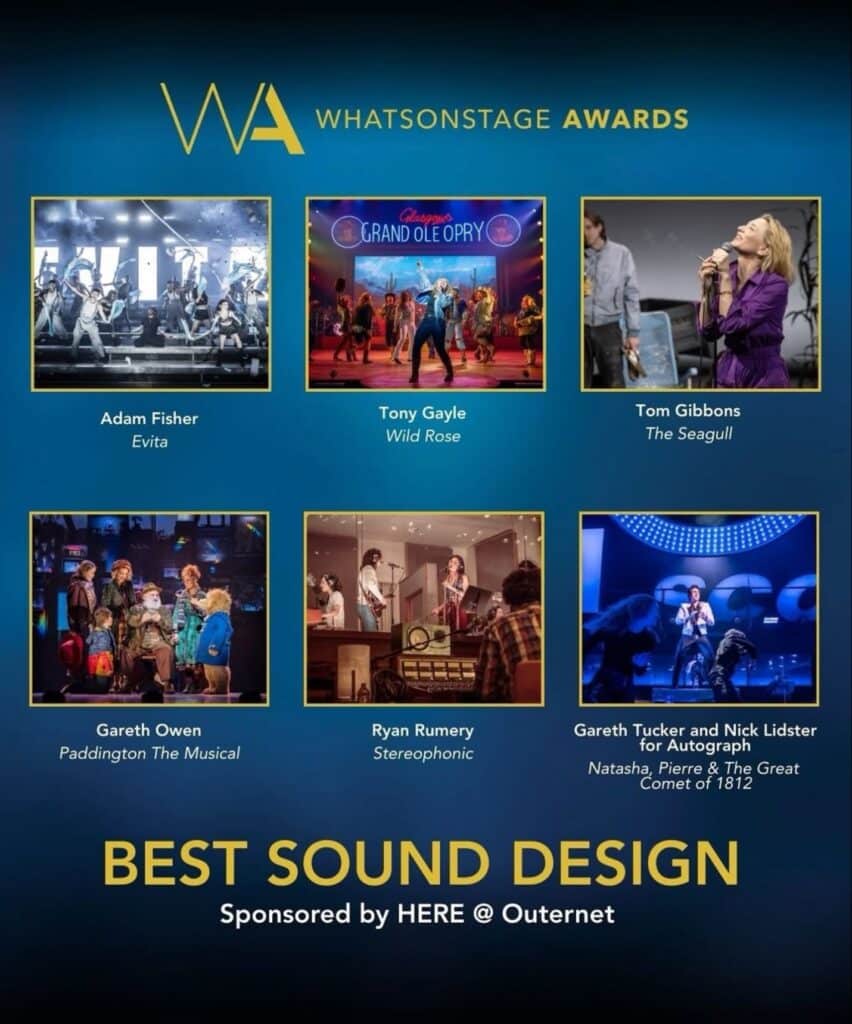 WhatsOnStage Awards Best Sound Design nominees